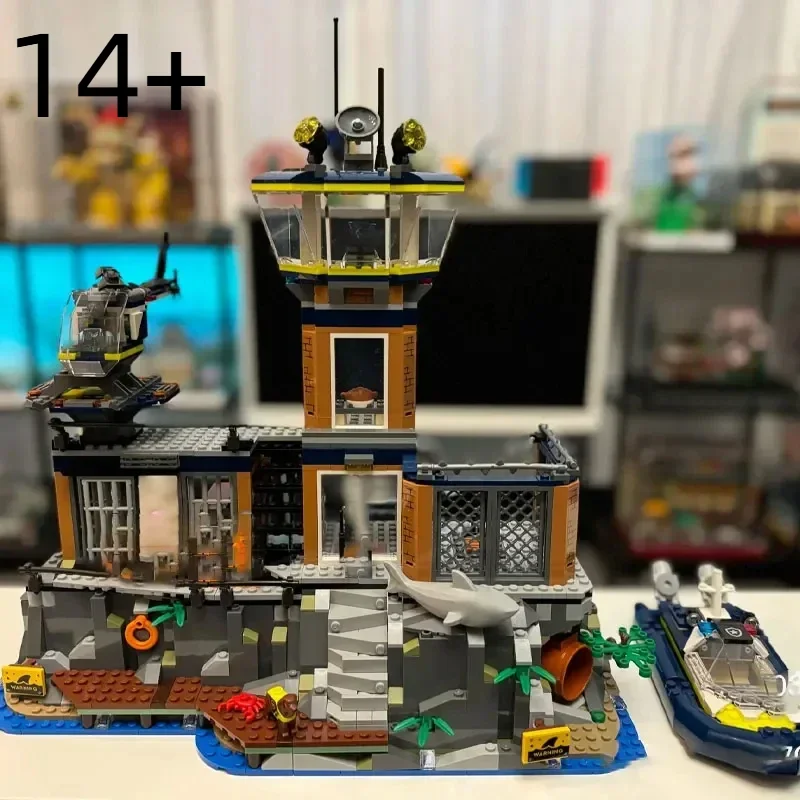 متوفر مدينة تناسب 60419 جزيرة سجن البحر اللبنات نموذج الطوب الشرطة قارب سريع MOC لعبة للأطفال عيد الميلاد هدية عيد ميلاد