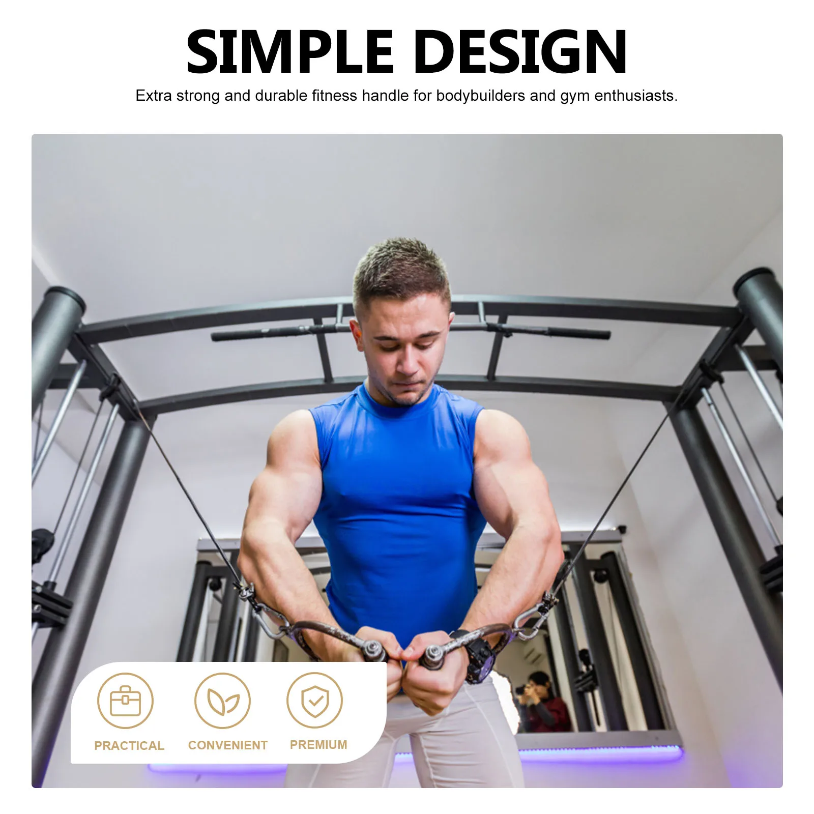 

2Pcs Resistance Band Handles Professional Wear-Resistant Gym Handles Comfortable Workout Exercise Accessories Fitness Accessory