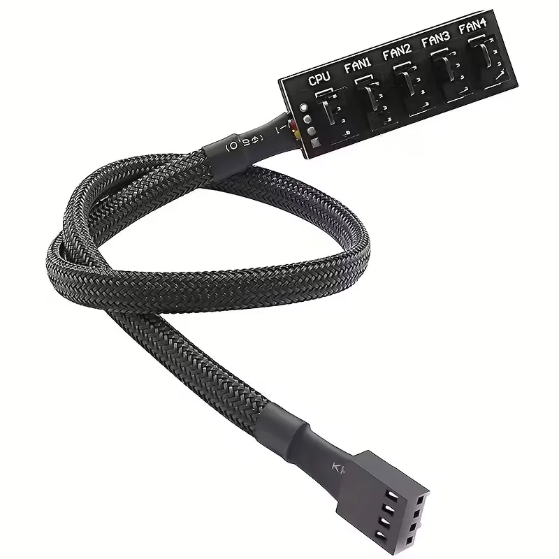 

1/2pcs 1 to 5 4-Pin PWM Fan Hub Splitter, 5 Way PC Case Fan Splitter Cable for CPU Cooling Fan, PWM Fan Hub with Sleeved Wire