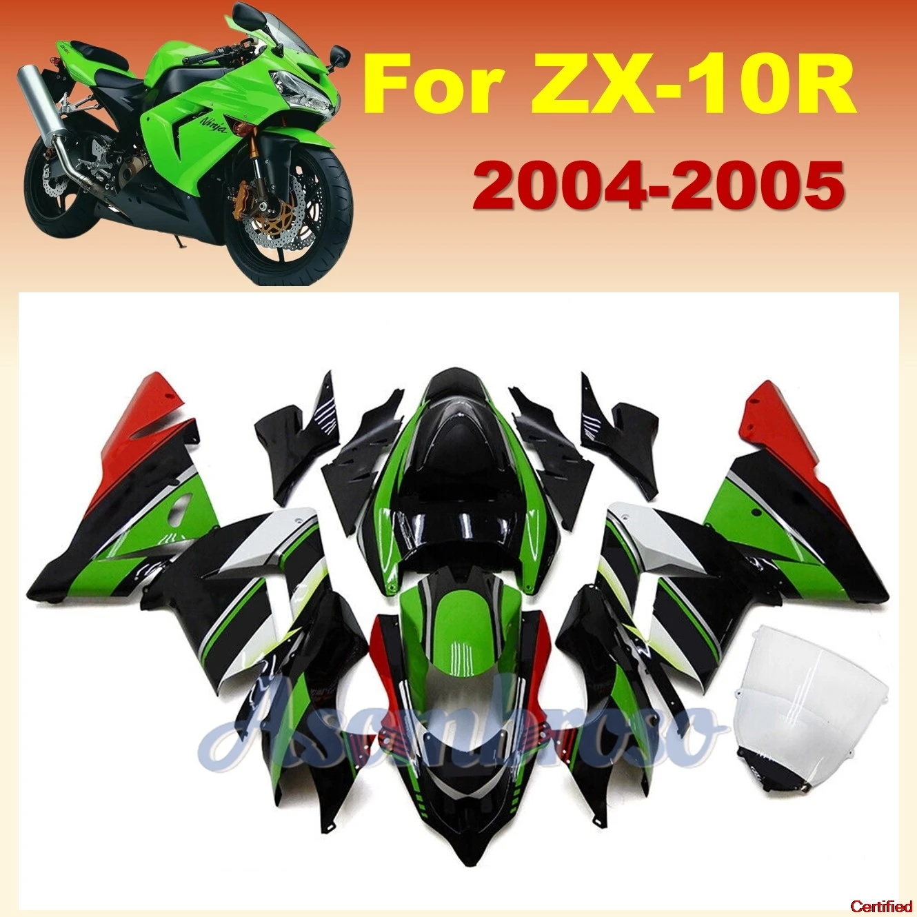 

Fairing Kits for Kawasaki Ninja ZX10R 2004 2005 Full set 04 05 ZX-10R ZX 10R Classic Style Motorcycle Fairings