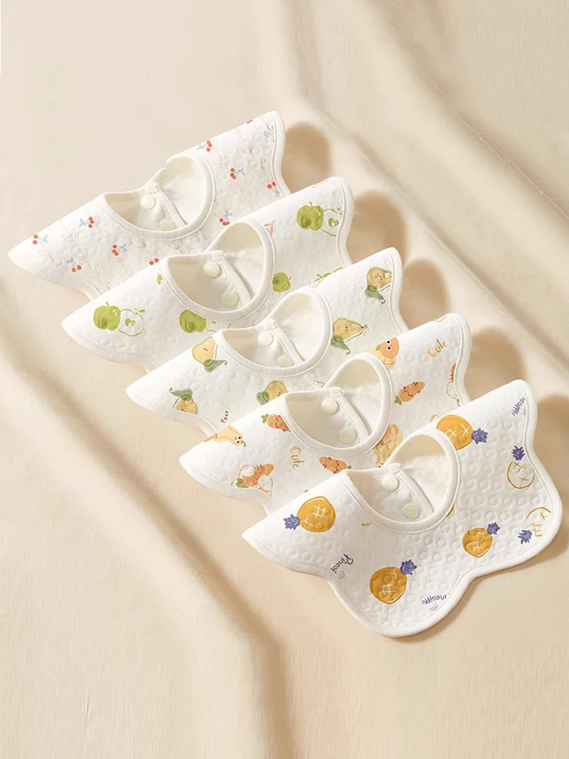 

Нагрудники-банданы из 5 штук — мягкие хлопковые впитывающие слюнявчики для прорезывания зубов новорожденных и малышей, необходимые детские вещи