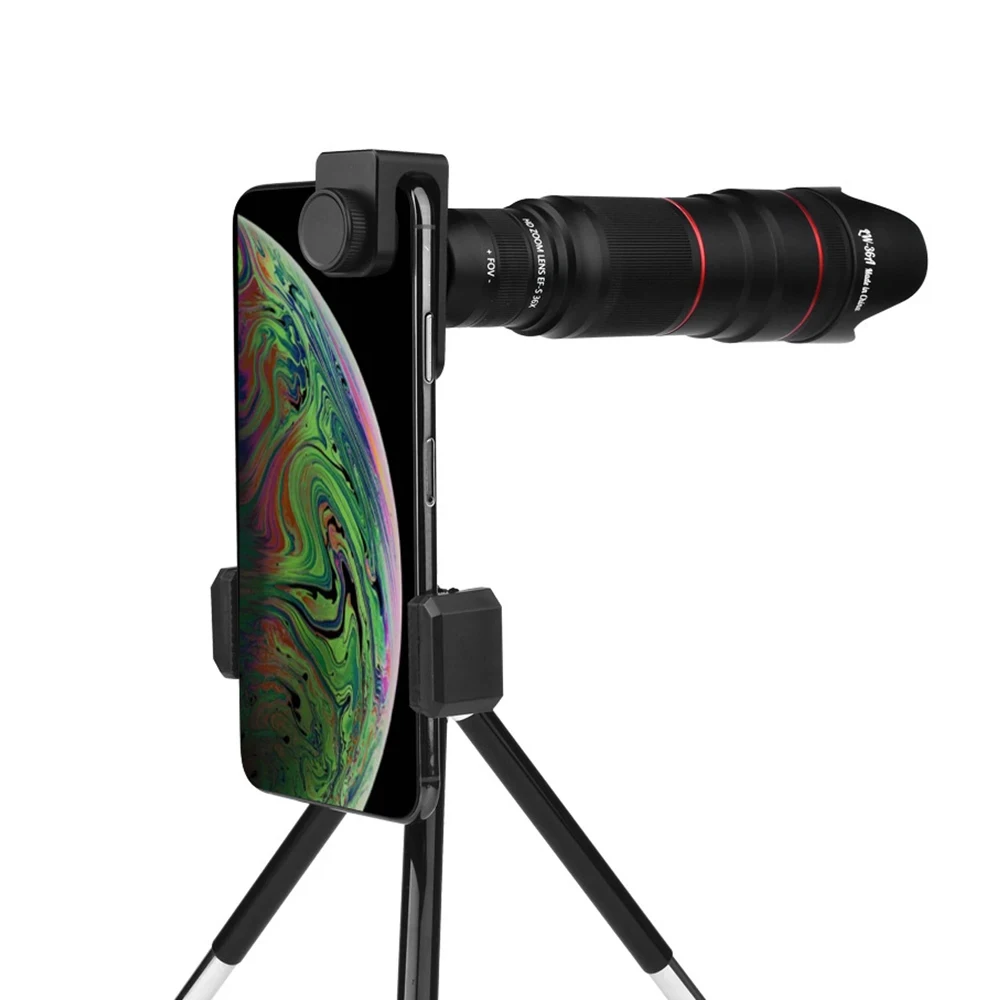 Lentille de télescope optique avec trépied, n'aime professionnel, objectif de caméra, 4K, HD, 36x, iPhone 15 14 13 Pro Max, téléphones Samsung