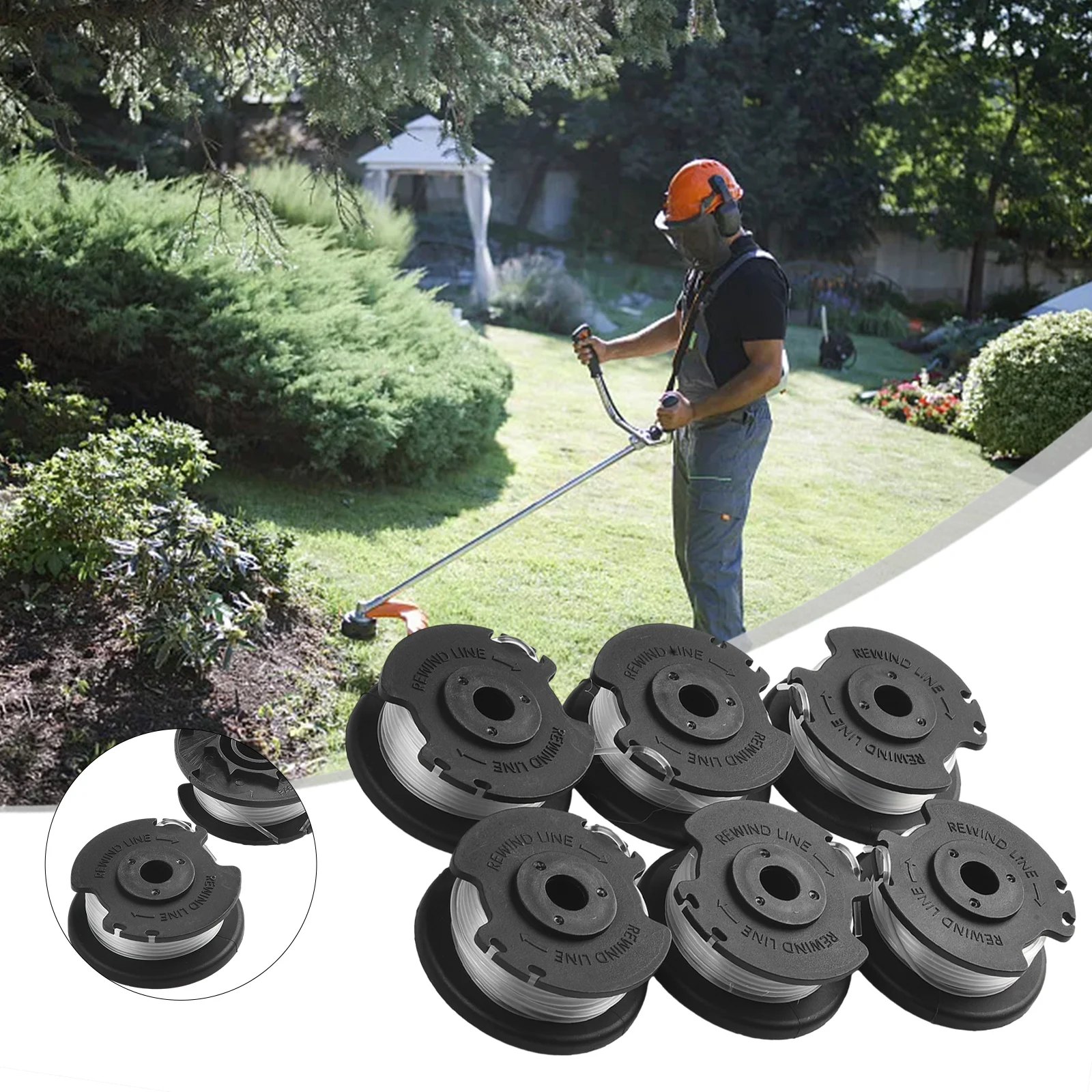 Trimmer Line 6 Pack for Hyper Tough Cordless String for trimmers Compatible with Model Numbers HT19-401-003-06 and