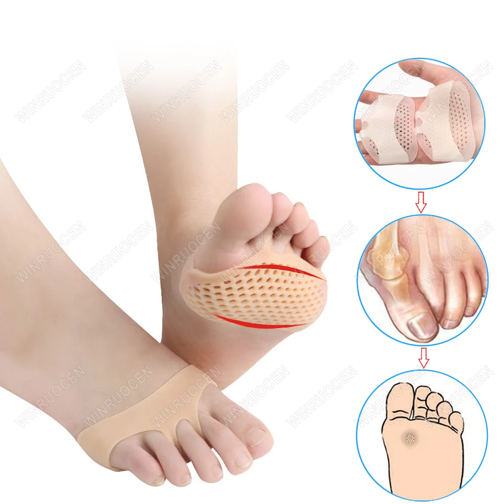Soft Gel Metatarsal Pads Heel Protectors Forefoot Heel Cushions Pain Relief Plantar Fasciitis Reusable Breathable pads man women