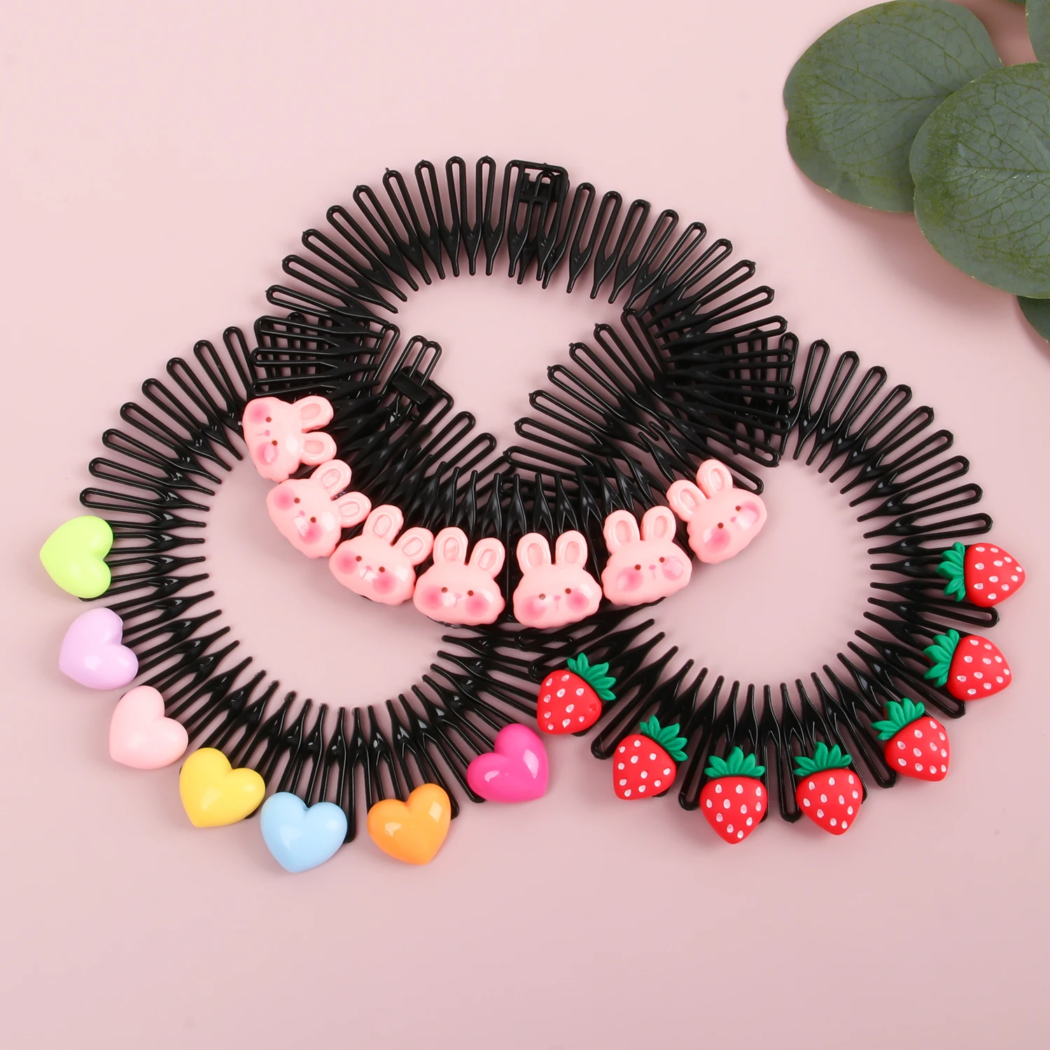 Girls Invisible Broken Hair Clip Flower Hairpin Black Acrylic Curve Needle Hair Comb Headwear for Girls Styling Hair Accessories