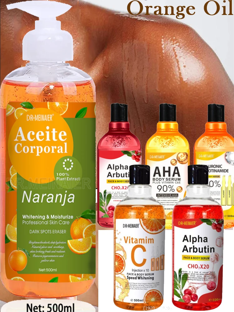 500ML vitamine C AHA hyaluronique et NICOTINAMIDE sérum visage taches gomme correcteur blanchissant hydratant éclaircissant crème pour le corps