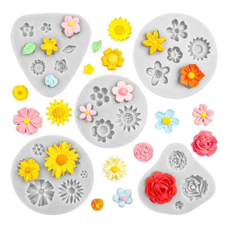 3D Flower Silicone Molds Fondant Craft Cake Candy Chocolate Sugarcraft Ice Pastry Baking Tool Mould