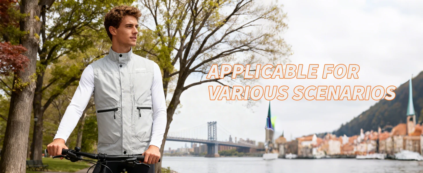 WOSAWE Hohe Sichtbarkeit Radfahren Weste Winddicht Mountainbike Jacke Ärmellose Gilet Herbst MTB Rennrad Weste ﻿ – Detail 17