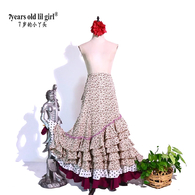 Traje de Flamenco español, vestido de actuación para mujer y niña, salón de baile Gyspy DTT94Festival, Ropa de baile para actuación, varios colores GZ07