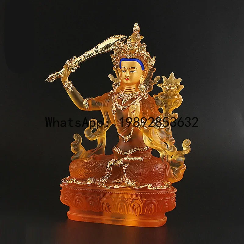 

b2323cm Super Big Buddha Statue Quality Resin Gold Plated Auspicious Manjushri Efficacious Talisman Home Decorative Ornament