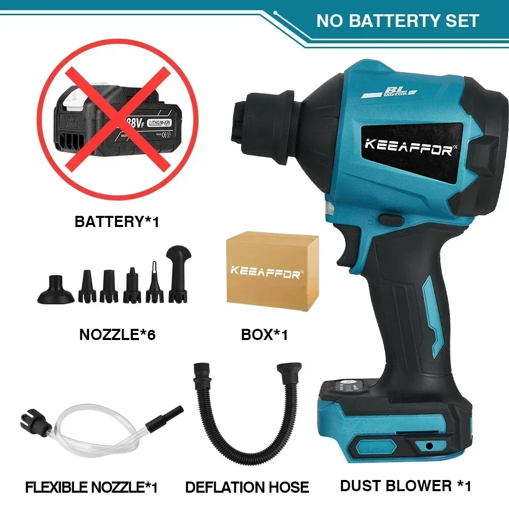 For Makita Brushless1500W 80000RPM  Blower Cordless Multifunction Inflator Vacuum Dust Cleanner Dust Blower Makita 18v Battery