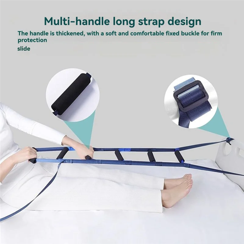 A74E-Bed Ladder Assist Aiuto per trazioni con maniglie antiscivolo e altezza regolabile, ausilio per la mobilità degli anziani per carichi pesanti