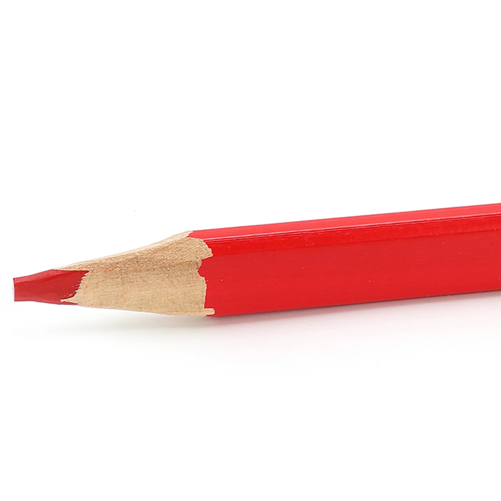 10Pcs 170mm Carpenter Pencils Red Core Octagonal Shape Woodworking Pencils Double Head Design Pine Wood Material