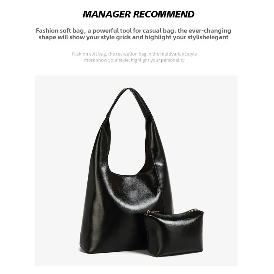 Korean version of the niche simple female texture lazy retro Tote bag female 2025 new hundreds of large-capacity shoulder bag