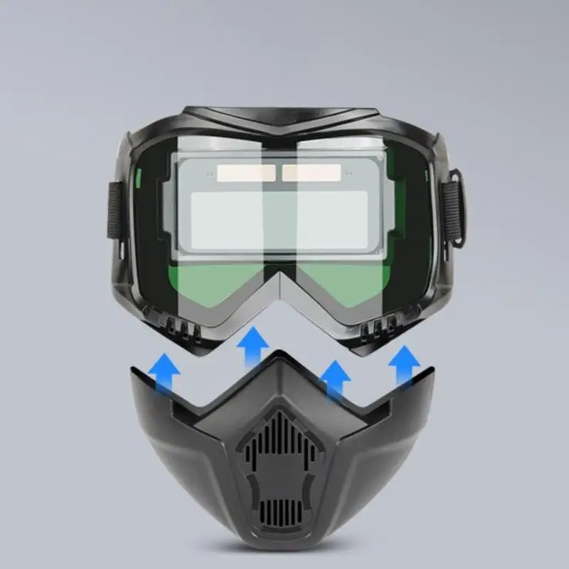 Soldador de cara completa con atenuación automática, máscara protectora de soldadura antiluz fuerte, tipo dividido, transpirable y aislante térmico