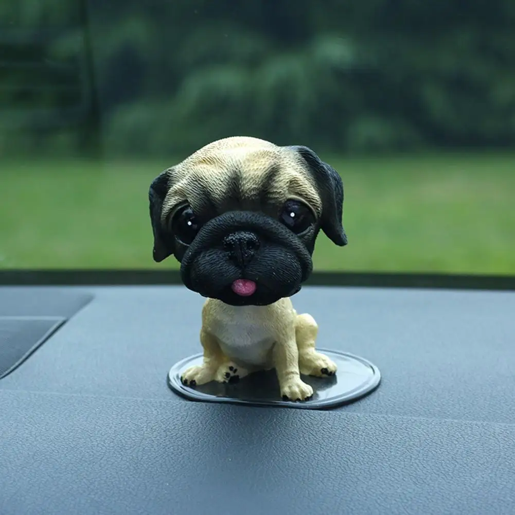 Non-slip Dashboard Accessory Healing Expression Car Decor Funny Nodding Dog Dashboard Ornament Resin Car Decoration for Office