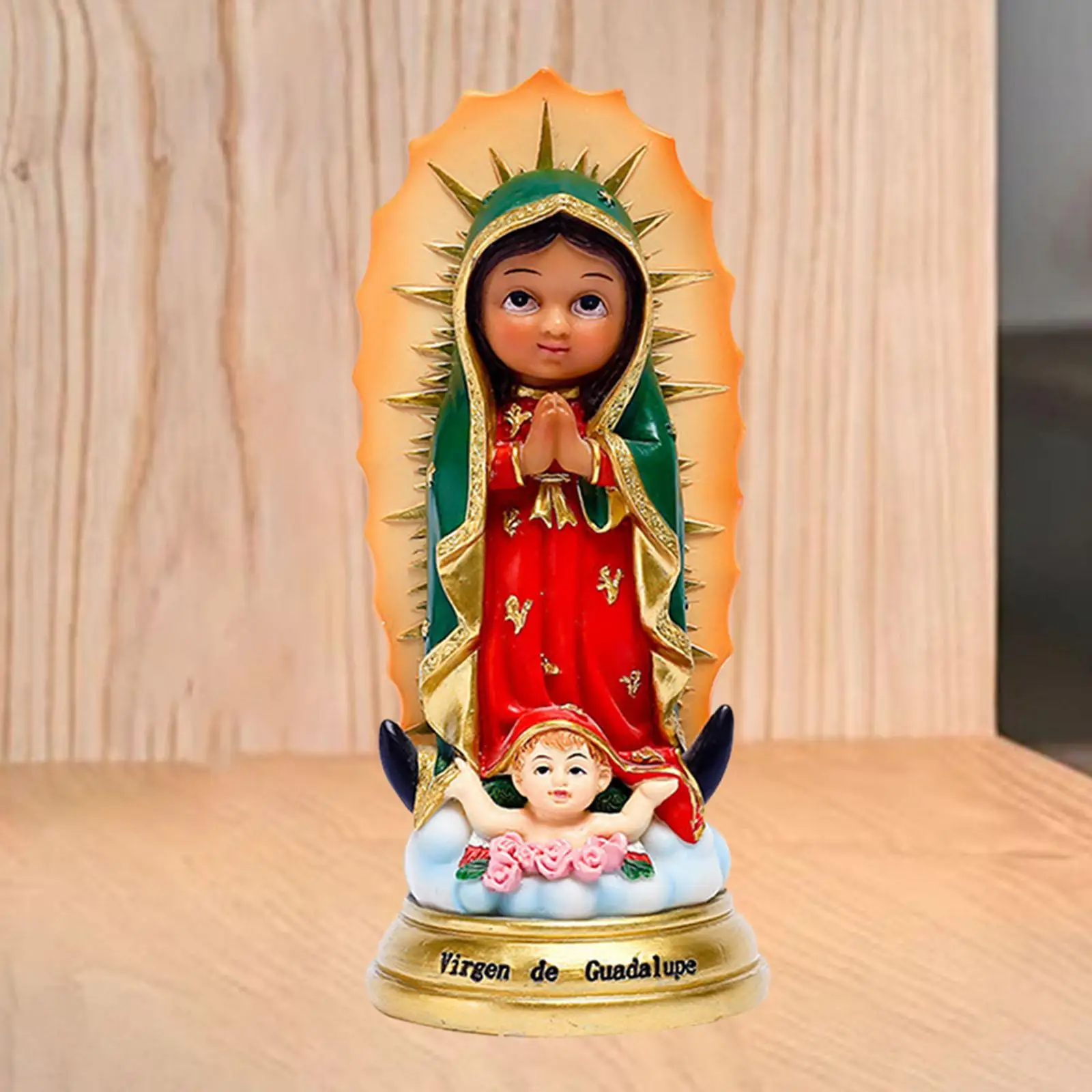 Our Lady of Guadalupe Statue Cartoon Blessed Mother Virgin Mary Sculpture for