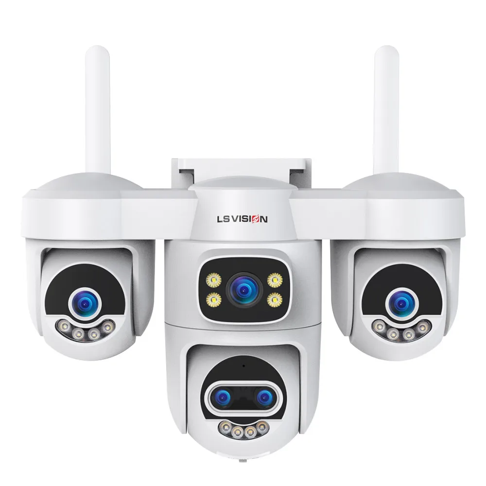 LS VISION 20MP 10-krotny zoom 3-PTZ czteroekransowa kamera IP WiFi do użytku zewnętrznego, 5-obiektywowa, z automatycznym śledzeniem ruchu, pełnokolorowym trybem nocnym, dwukierunkowym audio, — Zdjęcie 2 z 2