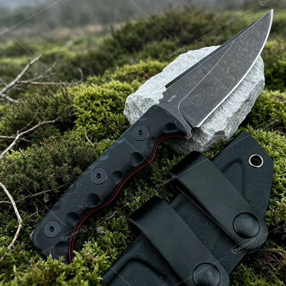 Portable Outdoor Hiking EDC Tools Utility Camping & Fishing Knife Kitchen Knife Fruit Knife with Sheath TKELL 003 Straight Knife