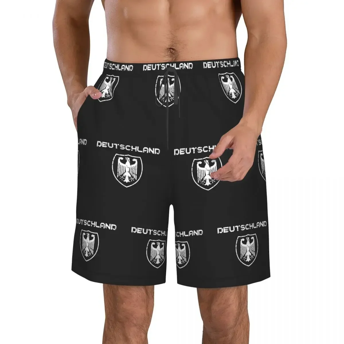 German Eagle Trunks Beach Board Shorts Casual Quick Dry Swim Summer Men Pants