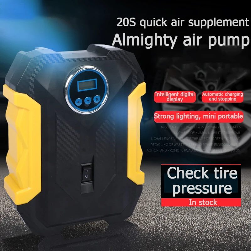 Portable Automobile Air Compressor Digital Tire Inflation Pump LED Lamp Tire Compression Pump Compressor For Car Motorcy