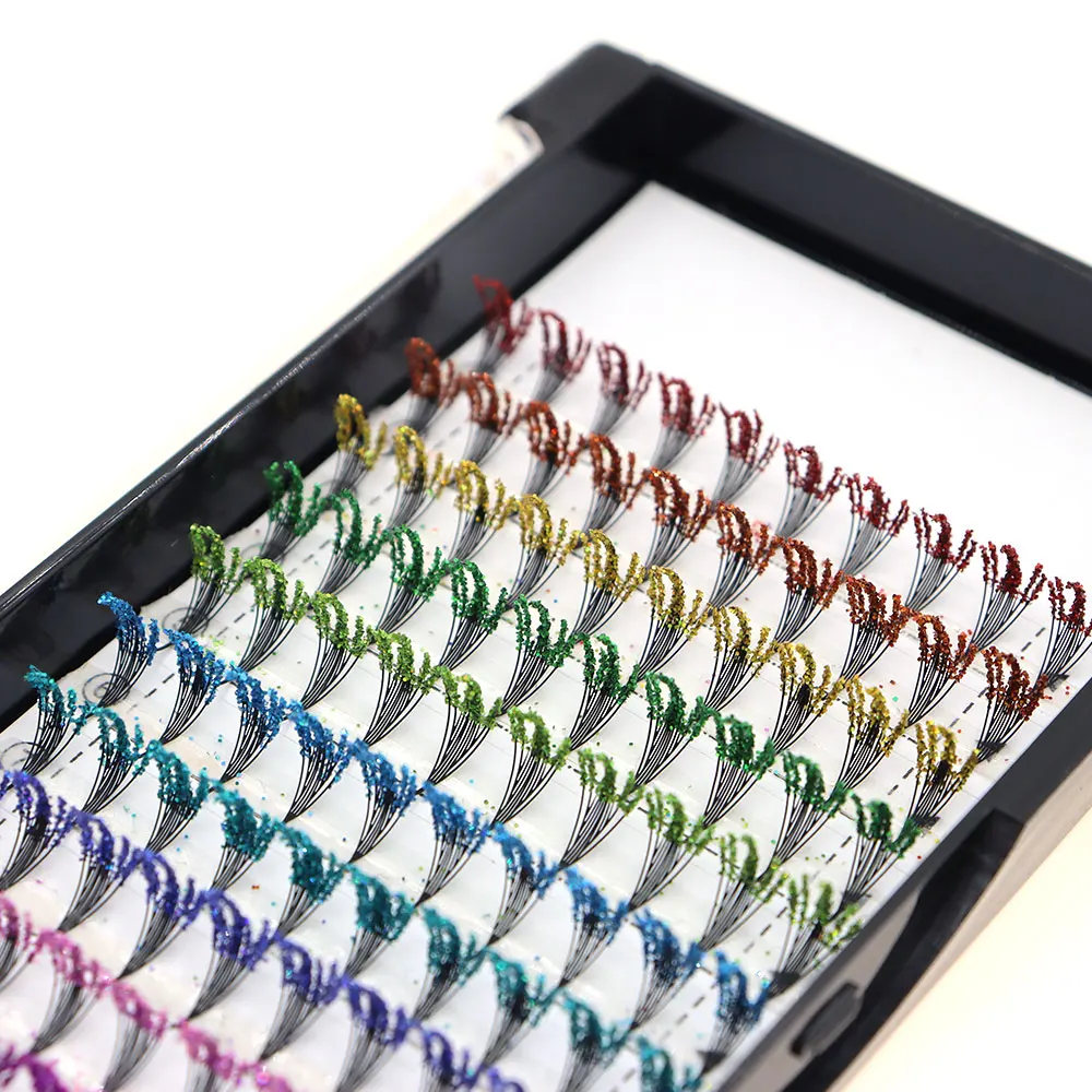 120-delige fluorescerende/KLEURRIJKE glanzende stofwimpers Lichtgewicht voor Halloween Kerstmaskeradefeesten Feestelijke shows