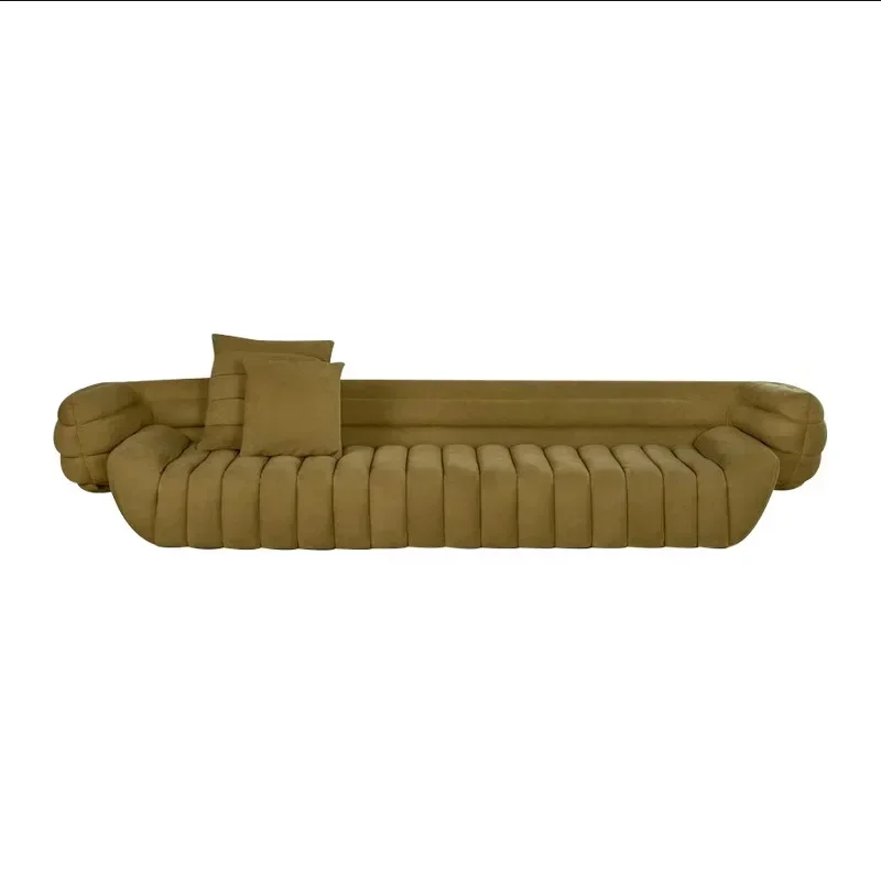 Frosted leather sofa villa living room modern Italian light luxury