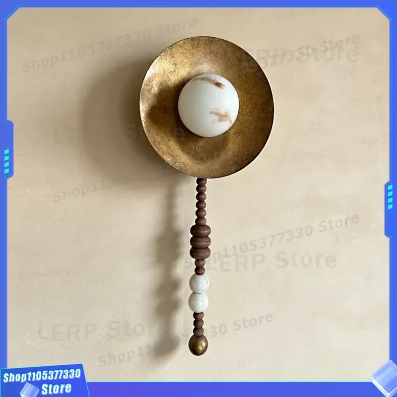 American Retro Nostalgic Wall Lamp Imitation Marble Design for Living Room Background Study Bedroom Wabi Sabi Style Homestay