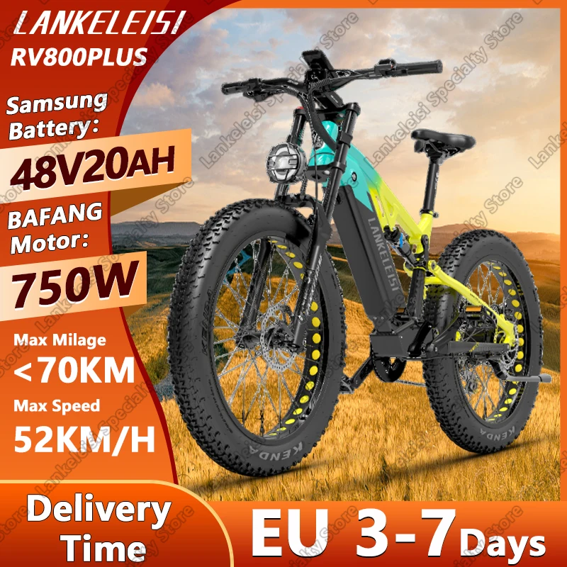 Lankeleisi RV800PLUS E-Bike 750W BAFANG Motor 48V20AH Samsung Battery All Terrain Electric Bike 26*4.0 Fat Tire Electric Bicycle