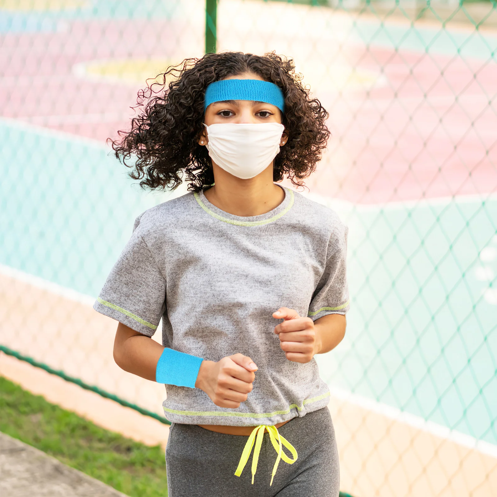 

2Sets Sports Headband Wristband Sweatbands Running Sweat Absorbing Headbands for Men Women Gym Workout Fitness Cycling