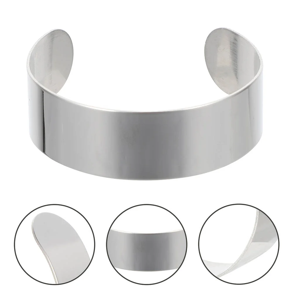 

8 Pcs Bracelet Blanks for Stamping Jewelry Making Engraving Bending Curved Stainless Steel Inner Cores 304 Man Metal