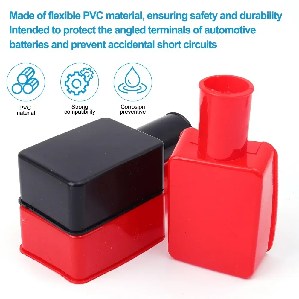 Car Battery Connector Protective Cover Soft  Flame Retardant Rubber Car Battery Positive Negative Terminal Clip Insulation Cover