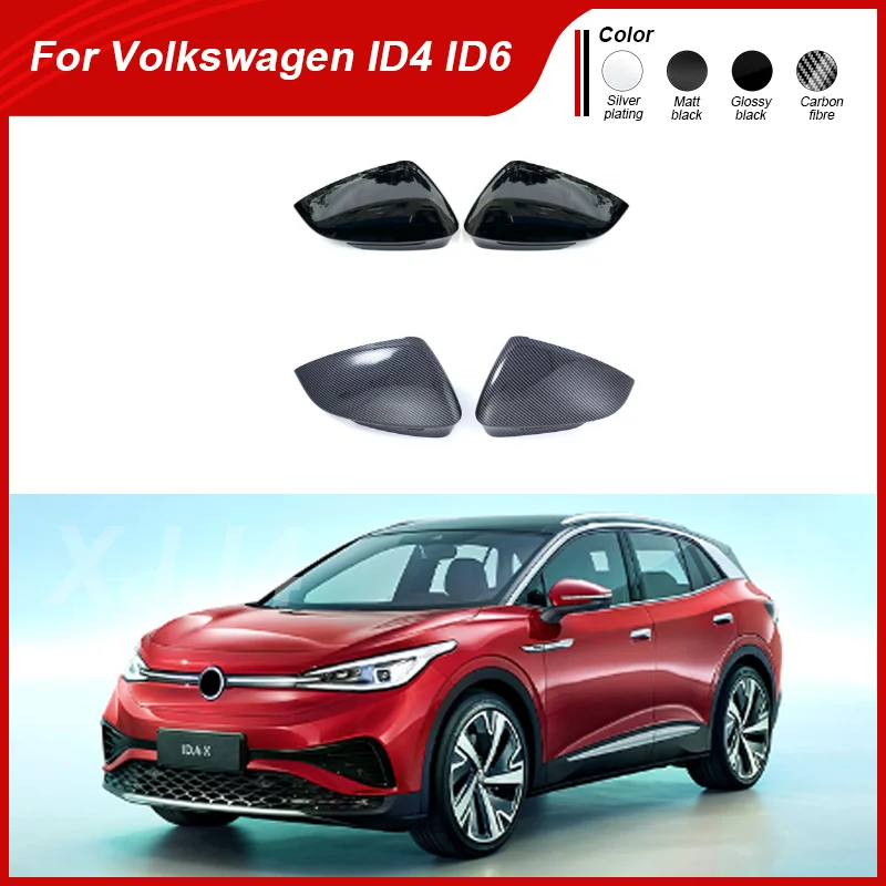 Carbon Fiber Car Exterior Side Rearview Mirror Cover Trim Car Accessories for Volkswagen VW ID.4 ID4 ID.6 ID6 2021 2022 2023