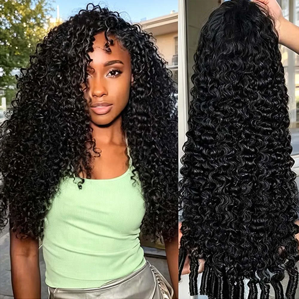 

Burmese Curly Half Wig Human Hair 220% Density Glueless Human Hair Half Wig Invisible Seamless Flip Over Half Wigs Peruvian Hair Natural Color for Black Women Beginner Friendly No Glue No Lace Curly Wig