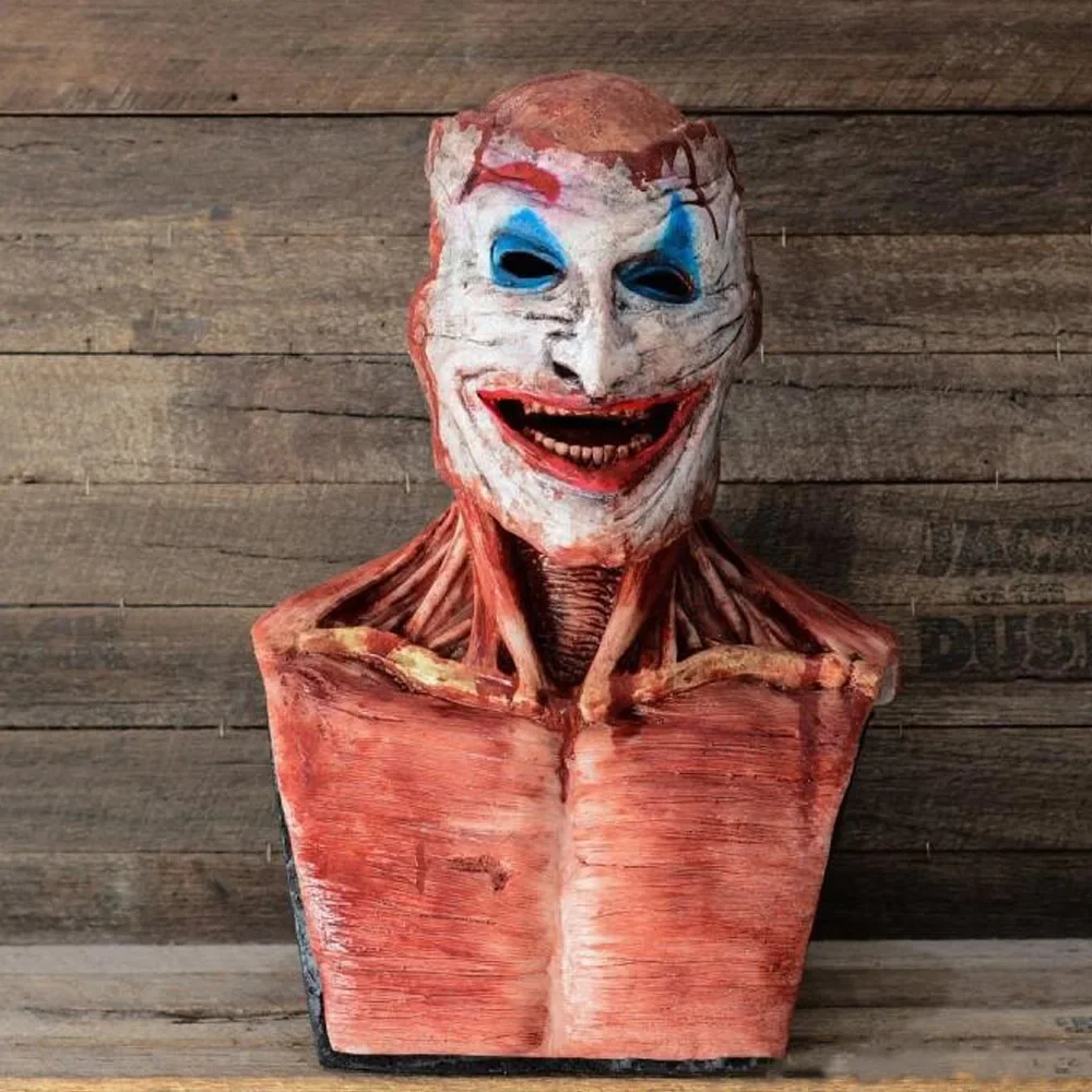

2025halloween Masque Effrayant en Latex pour Halloween,Tête de Mort,Joker,Cosplay, Horreur, Bouche Mobile, Modules Double Couche