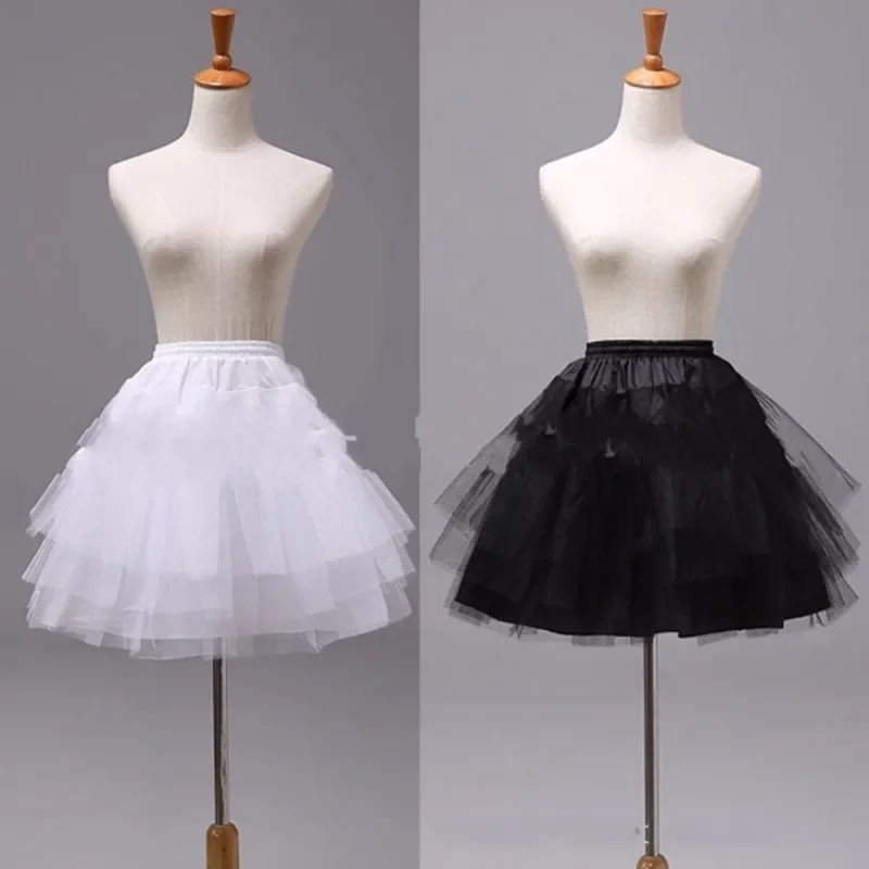 Neue Kinder-Petticoats für formelles Blumenmädchenkleid, 3-lagig, hoopless, kurze Krinoline, Unterrock für kleine Kinder