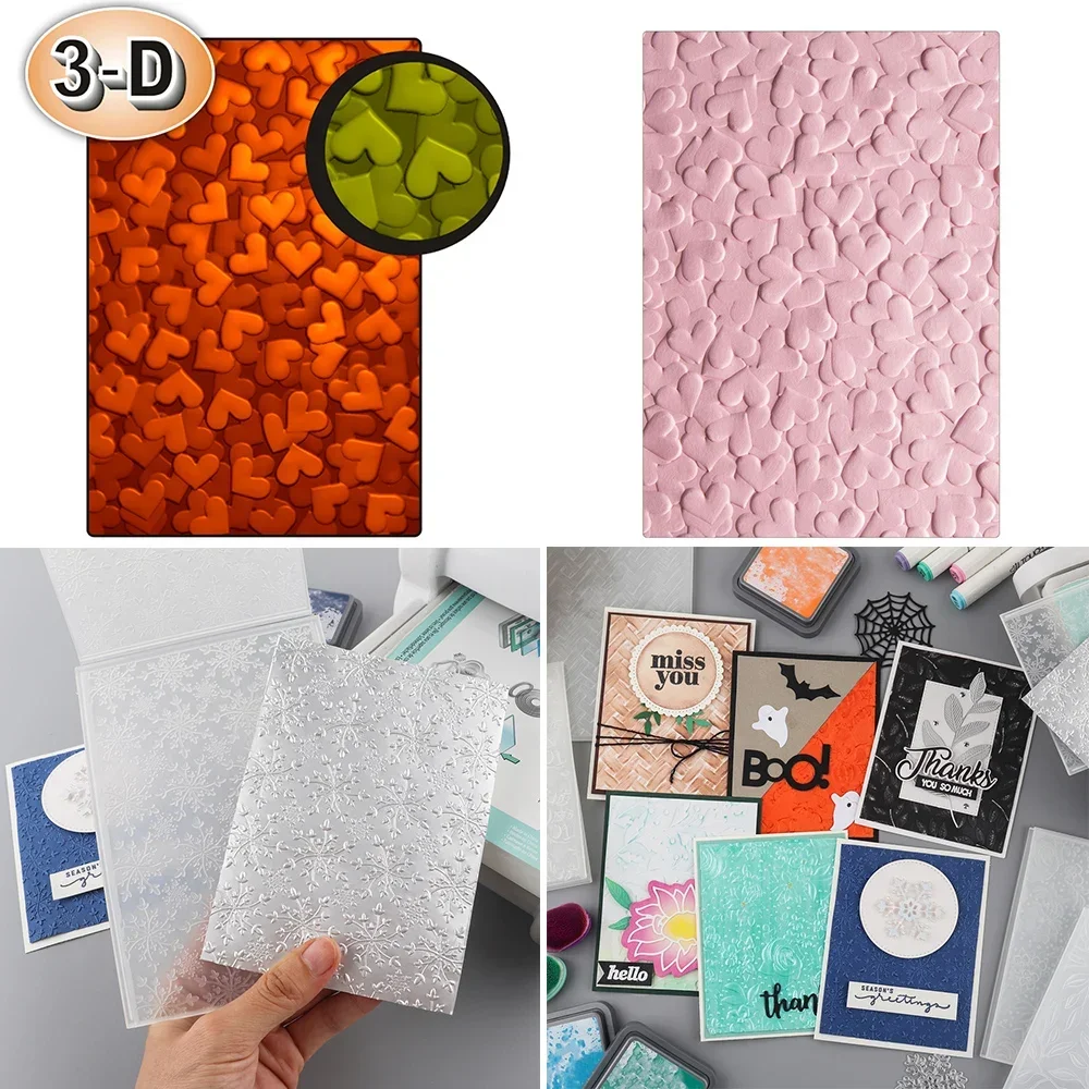 3D-geprägter Ordner, Blumen/Blätter/Schneeflocke/Baum-Hintergrund für DIY-Scrapbook-Kartenherstellung, Prozessdekoration, fügen Sie strukturierte Details hinzu