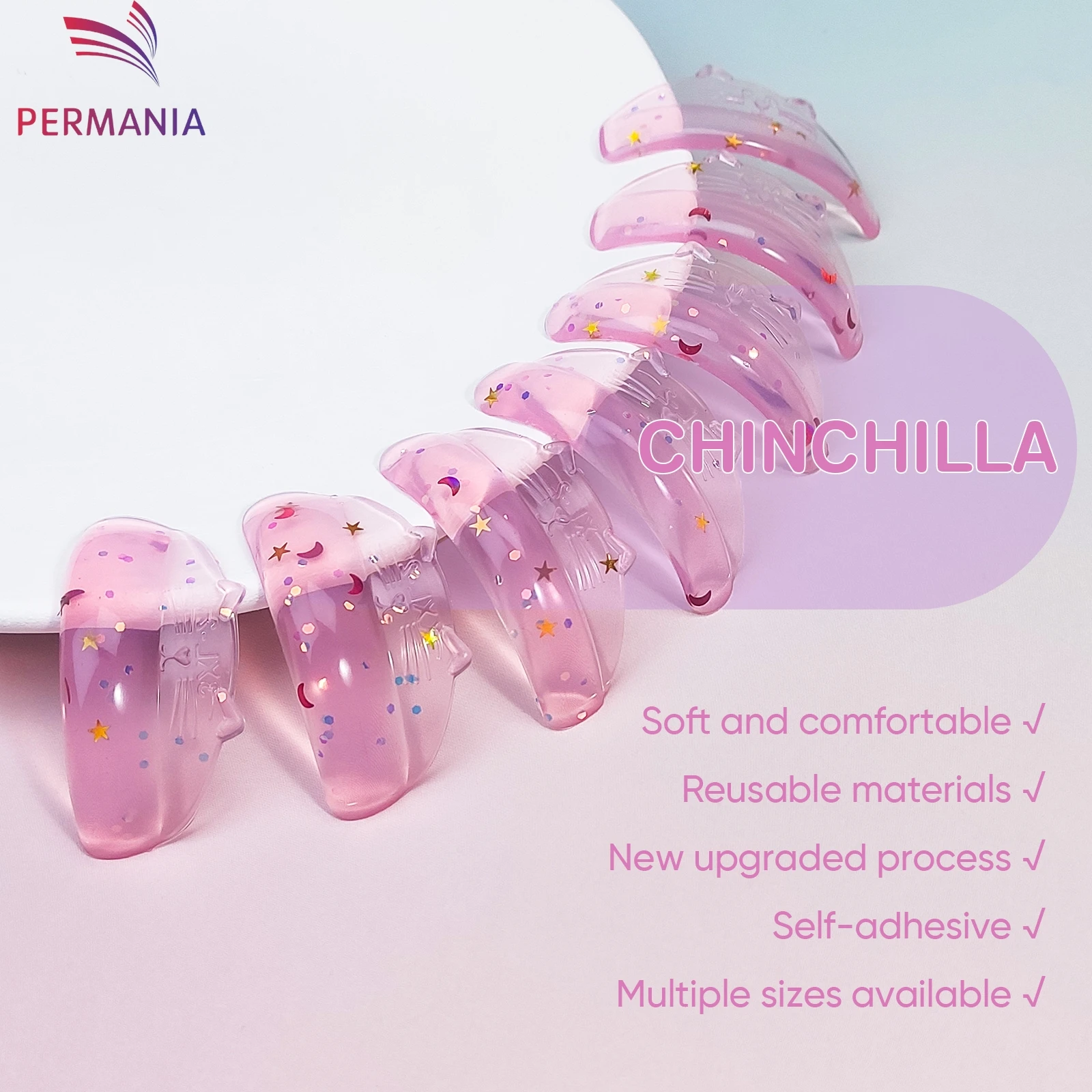 แผ่นดัดขนตาซิลิโคน PERMANIA 7 คู่ แบบ C Curl แผ่นดัดขนตาแบบมีกาวในตัว สำหรับยกขนตา 3 มิติ อุปกรณ์เสริมสำหรับดัดขนตา เครื่องมือแต่งหน้า