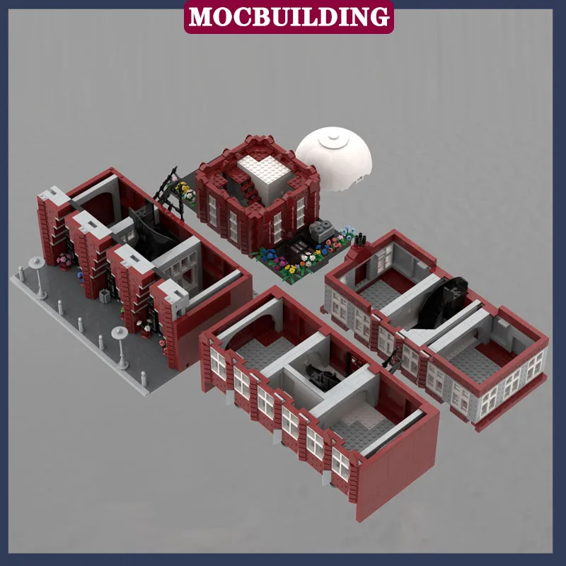 MOC Scena cittadina Stile architettonico Modello Building Block Assemblaggio Edificio alto Appartamento Negozio Collezione Serie Regali giocattolo