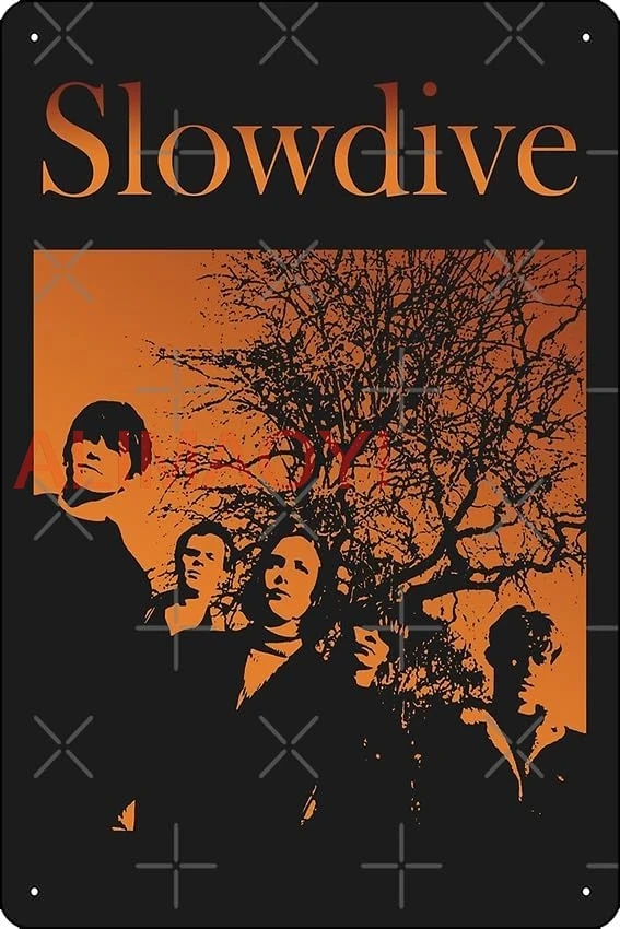 Slowdive Indie Rock Photographic Print Metal Tin Sign 12 X 8 Inch Funny Man Cave Home Office Bar Decor ALA