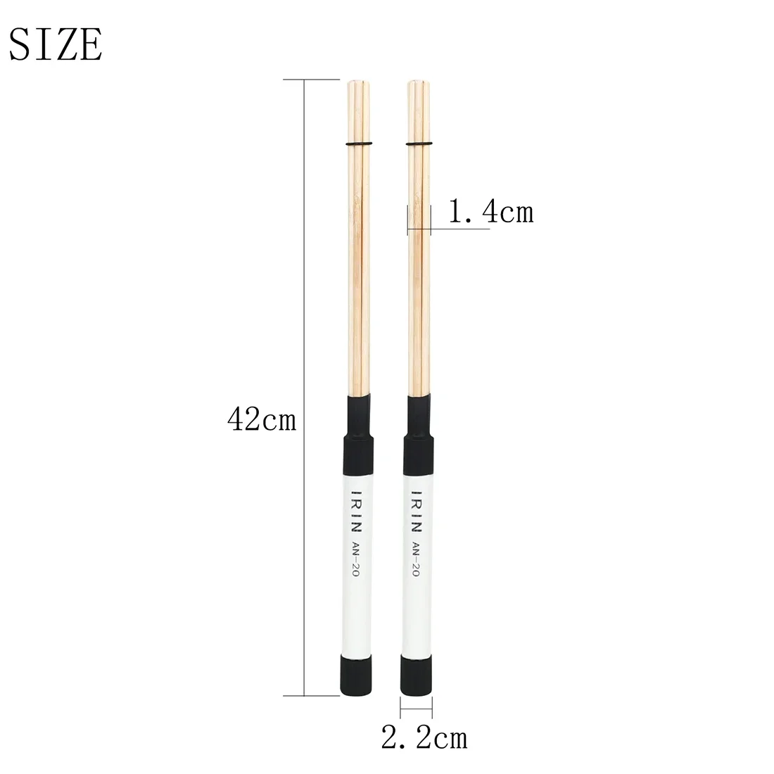 2Pcs Drum Set Drumstick Brush Wooden Jazz Drum Stick Brush A Pair Of Drumstick Brush Accessories ABS Handle Drumsticks Parts