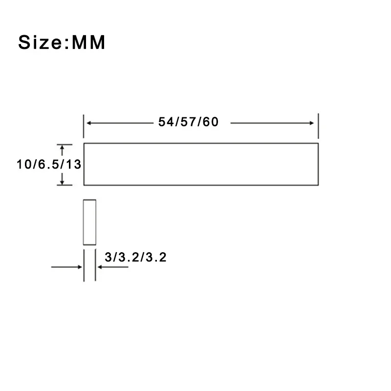 6Pcs Alnico V Alnico II Electric Guitar Pickup Magnet for Humbucker 60x3.2x13MM/F54x3x10MM Flat Pickup Magnet Silver