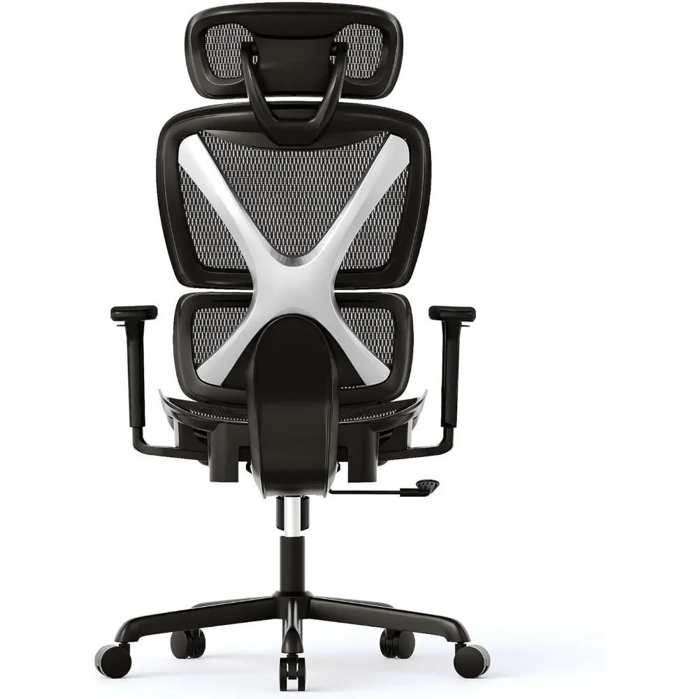 Ergonomic Office Chair with Lumbar Support, Big and Tall Mesh Chairs with Adjustable 3D Arms, Headrest & Soft Seat