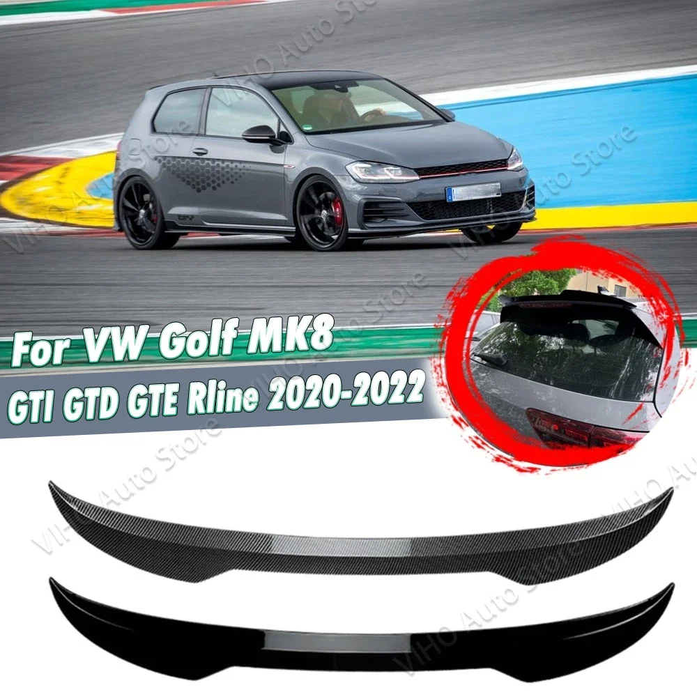 For VW Volkswagen Golf 8 MK8 GTI R-Line GTE GTD Maxton Style Racing Spoiler Cap ABS Rear Wing Spoiler Accessories 2020 2021 2022