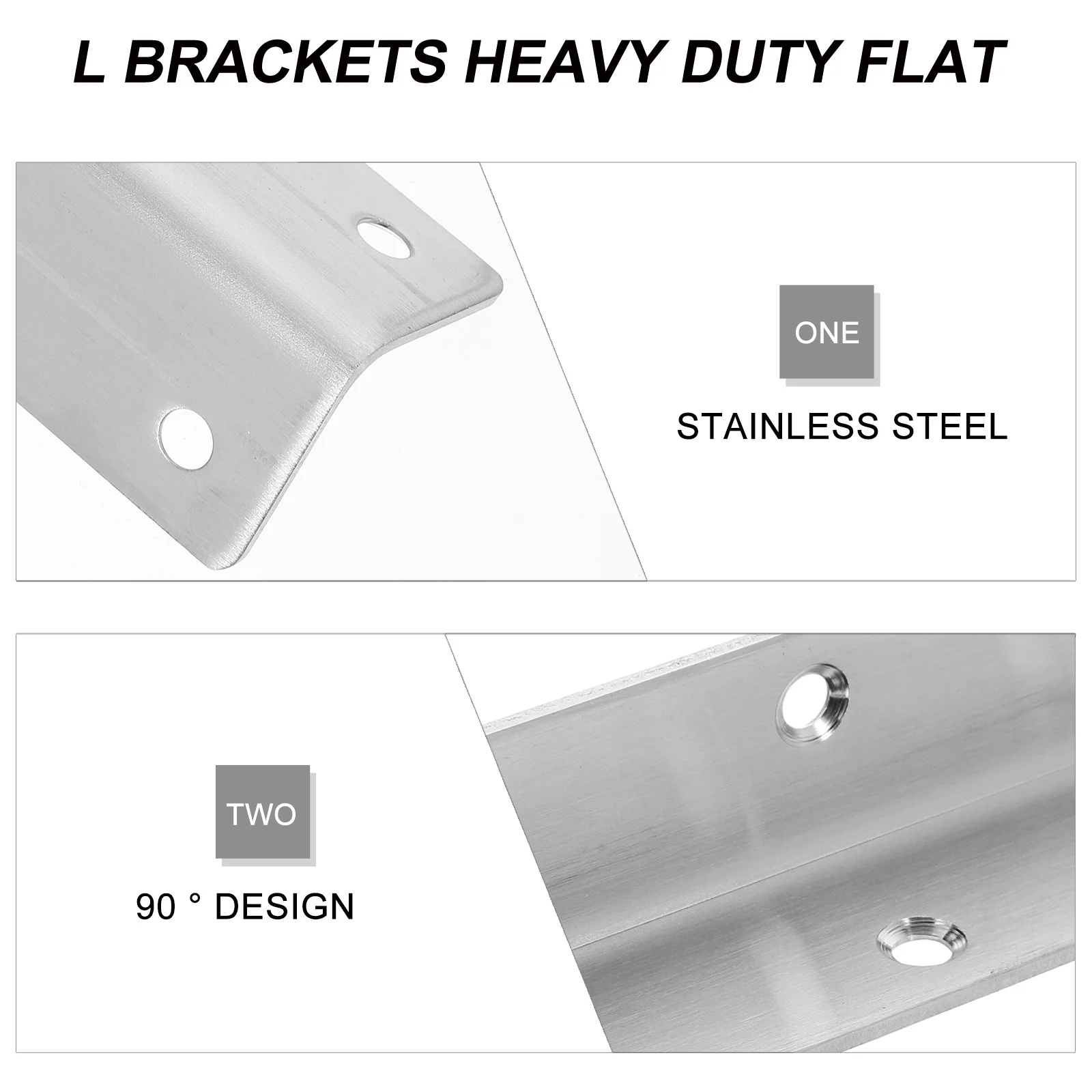 

6Pcs L Brackets Long Strip Corner Braces Heavy Duty Metal Furniture Fasteners for Wood Shelf Cabinets Beds Corner Braces