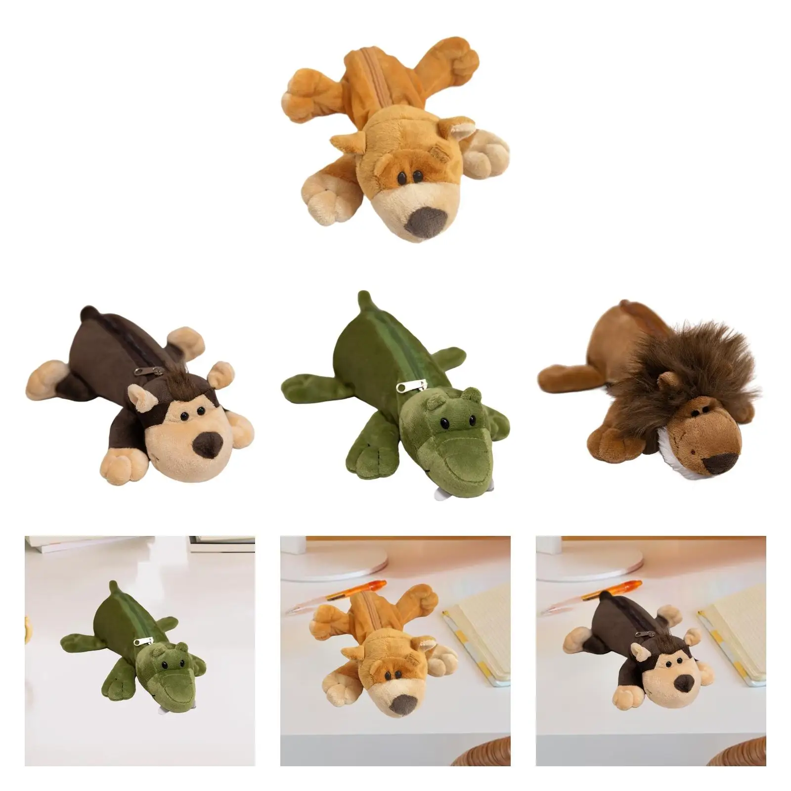 Estojo de lápis de pelúcia, bolsa decorativa de mesa, novidade, portátil, organizador de papelaria, fecho de zíper, bolsa de lápis para crianças