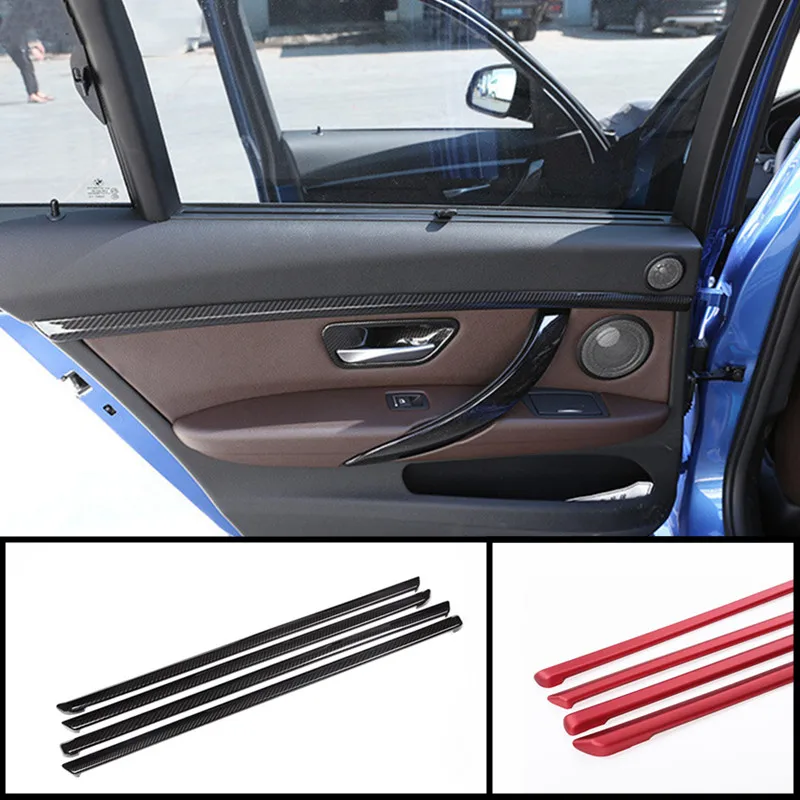 For BMW 3 Series F30 F31 auto parts carbon fiber pattern interior modified car door trim sticker door panel decoration