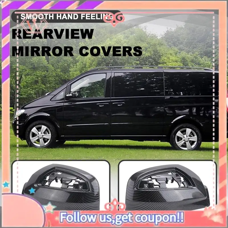 

Durable 1Pair Left+Right ABS Rearview Side Glass Mirror Cover Trim Rear Mirror Covers Shell For Mercedes-Benz Viano W639 2011-20