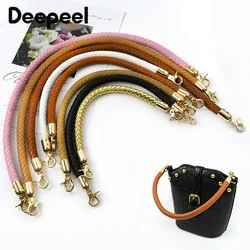 30/40/60cm Fashion PU Leather Woven Handbag Handles Metal Buckle for Women Bag Purse Replace Shoulder Strap Handle Accessories