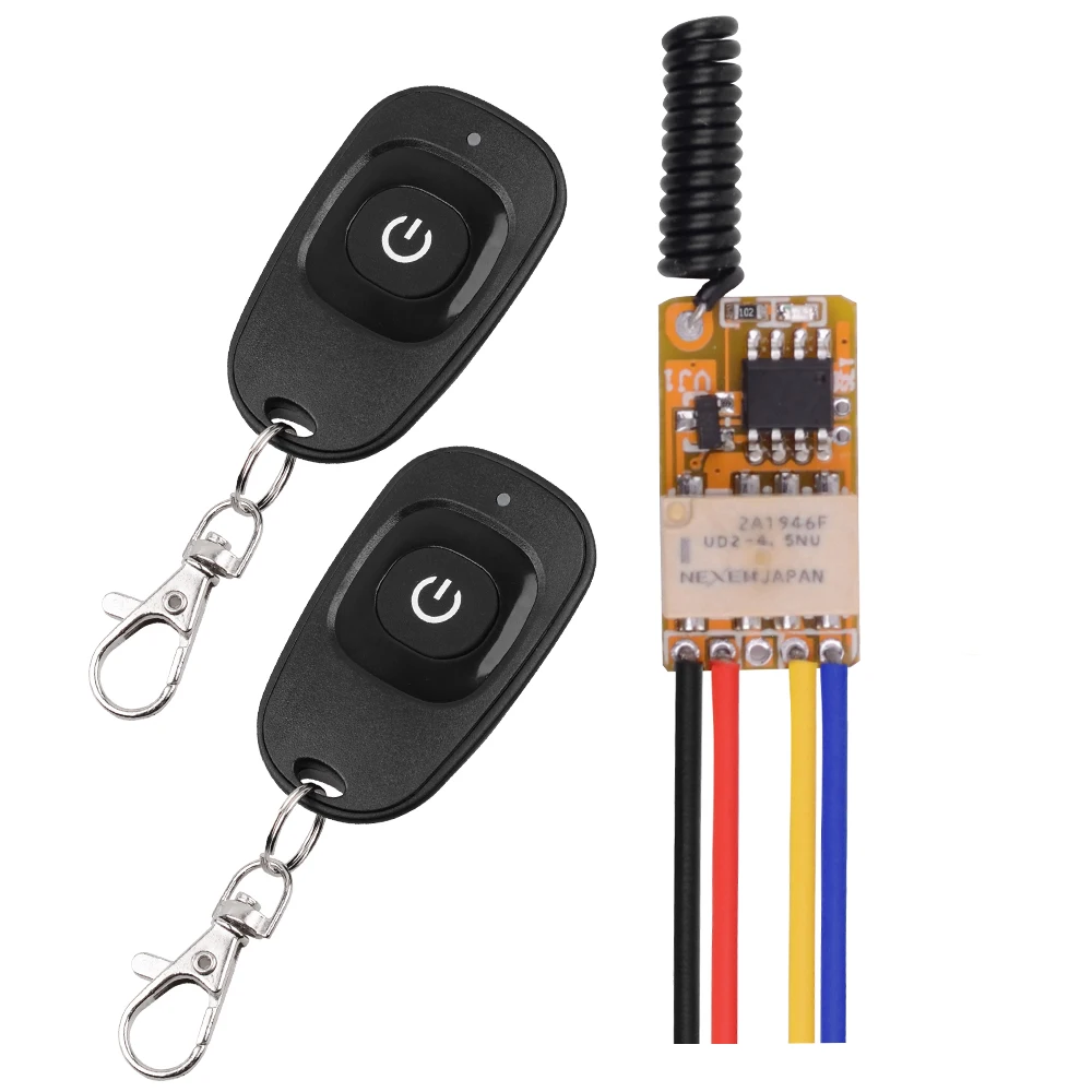 Push Button savingmini Relay Contact RF Wireless Switch 3.7 v4.2v5v7.4v9v12v 433 Smart Home Small tinyremote Switches ASK